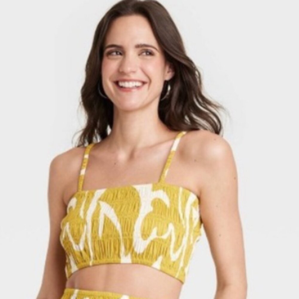 A New Day Slim Fit Smocked Crop Top